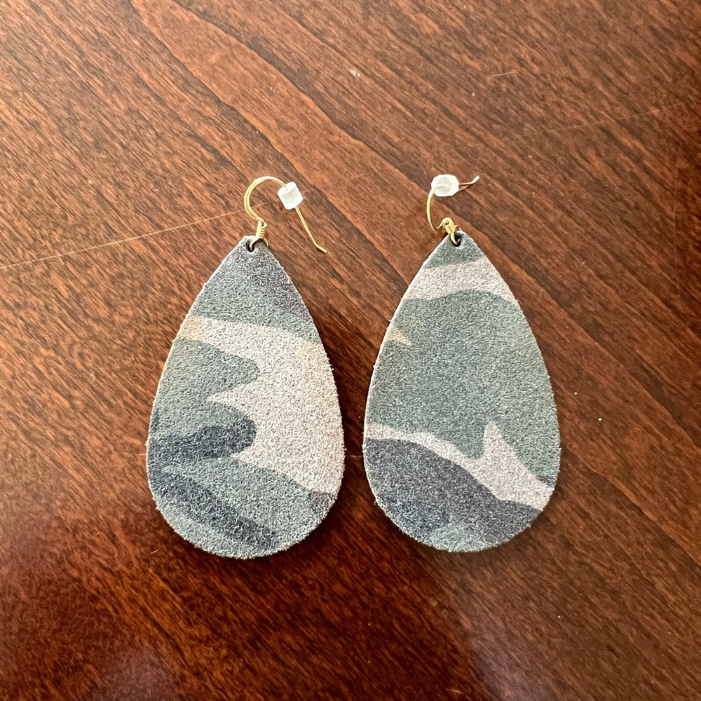 Camouflage Teardrop Earrings